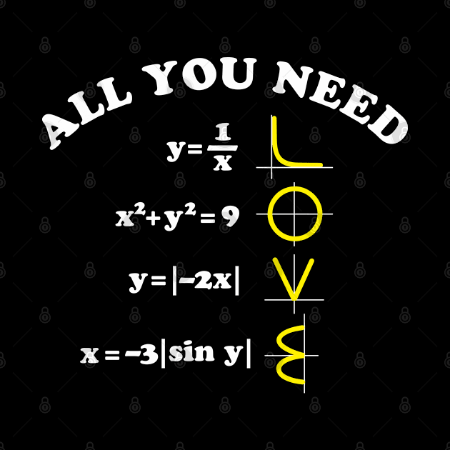 All You Need Is Love Funny Math Graph by DetourShirts