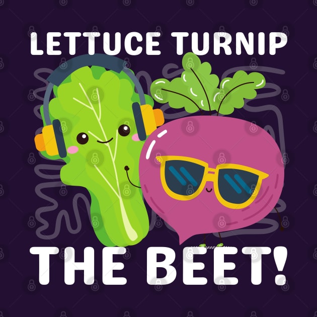 Funny Lettuce Turnip The Beat Vegetable Food Music Pun Cute by NearlyNow