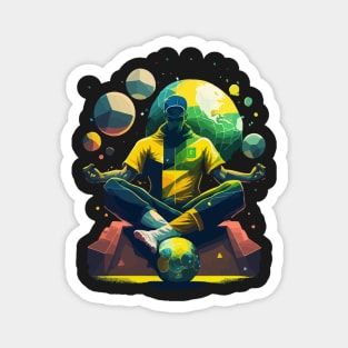 Brazil Soccer Meditating Magic Artwork Magnet