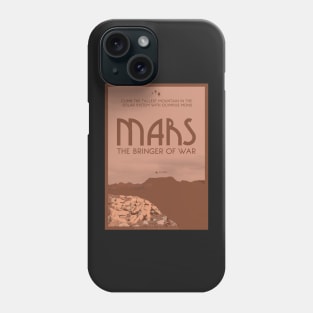 Art Deco Space Travel Poster - Mars Phone Case