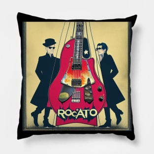 Vintage Classic Rock and Roll Guitar Album Cover Pillow