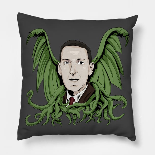 H. P. Lovecraft Pillow by Black Snow Comics