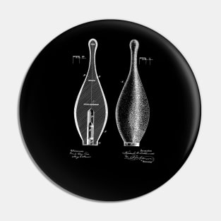 Bowling Pin Vintage Patent Hand Drawing Pin