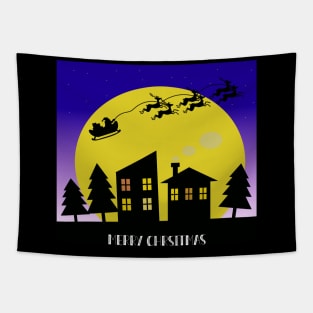 Santa Claus on The sky Night Tapestry