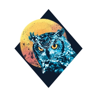 Moonlight Owl Digital Art T-Shirt