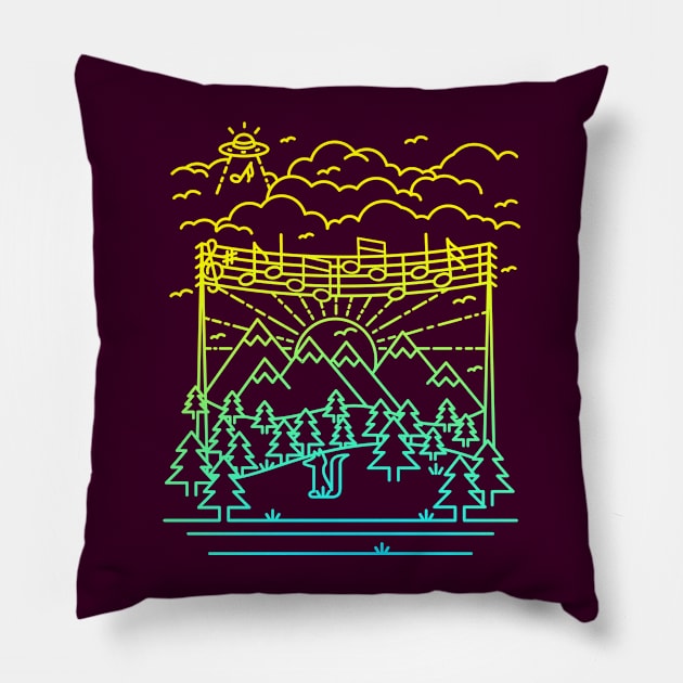 Mountain Notes Pillow by opippi