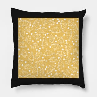 white dill on yellow pattern Pillow