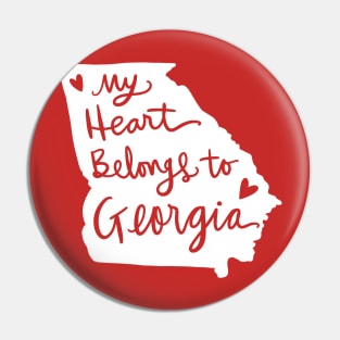 My Heart Belongs To Georgia: State Pride Calligraphy Pin