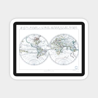 World map wall art 1651 dorm decor mappemonde Art Print Magnet