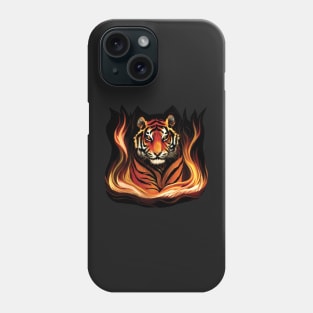 Tiger Walking Through Fire Phone Case