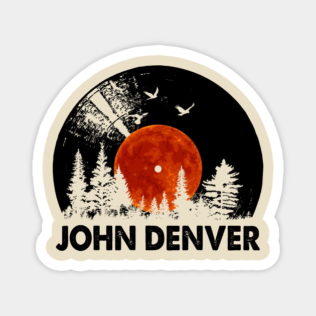 Denver Name Record Music Forest Gift Magnet by Mountain River Landscape