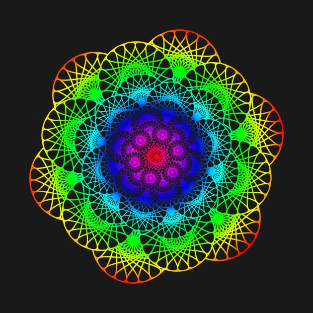 Psychedelic rainbow mandala by hedehede