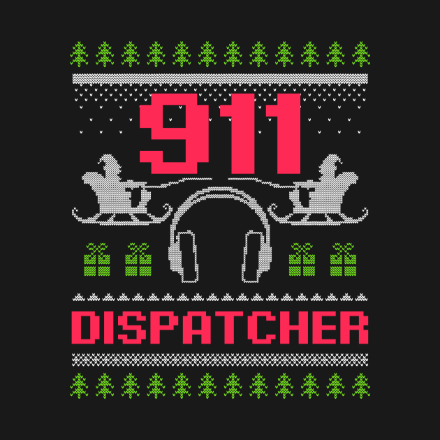 Disover Christmas Dispatcher Shirt | Ugly Sweater Style - Christmas Dispatcher - T-Shirt