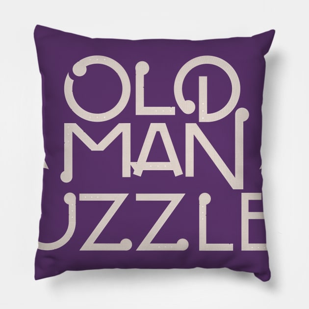 Old Man Puzzles Pillow by Hey Riddle Riddle