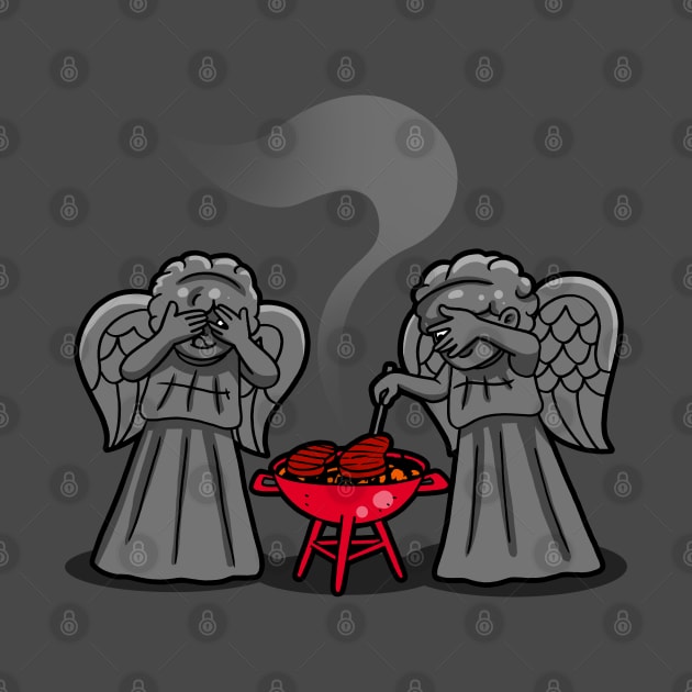 Cute Funny Grilling Angels Alien Summer BBQ by BoggsNicolas