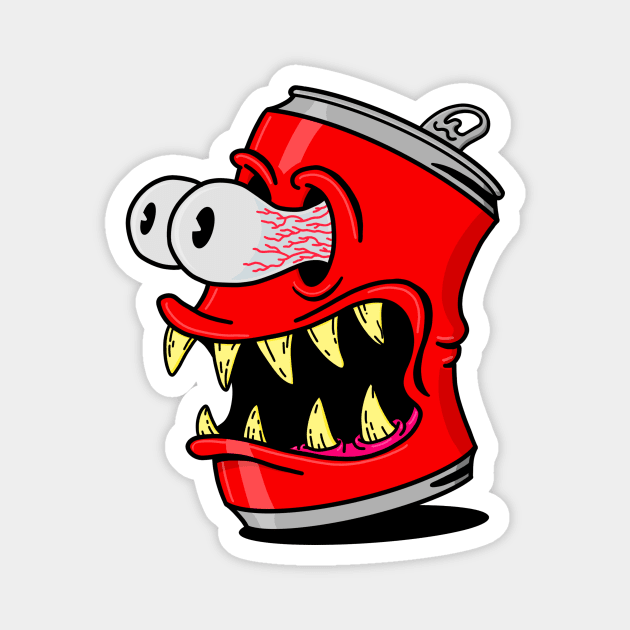 Soda Can monster Magnet by ogeraldinez