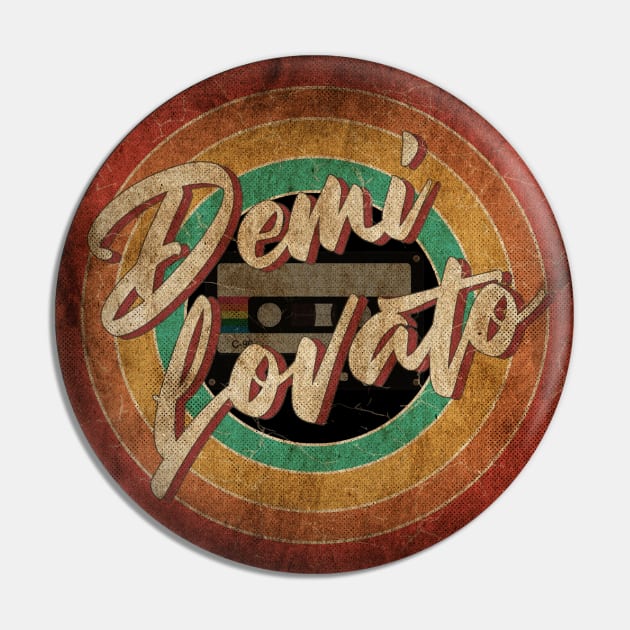 Demi Lovato Vintage Circle Art Pin by antongg