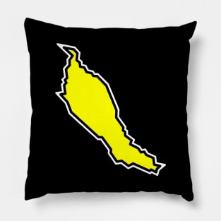 Denman Island Silhouette - Fresh Lemon Yellow - Simple and Clean - Denman Island Pillow