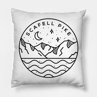 Scafell Pike, Lake District England Emblem - White Pillow