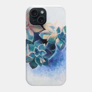 Pastel Succulents - an oil painting on canvas Phone Case