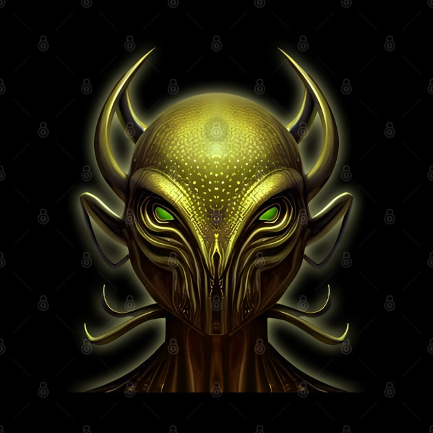 Alien Face - Golden Skin by Mr.FansArt