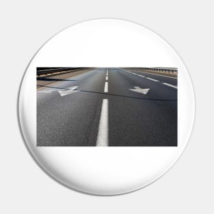 Black Road, White Arrows Pin