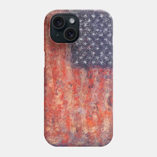 United States of America Flag Abstract Rain USA Phone Case by HappyGiftArt