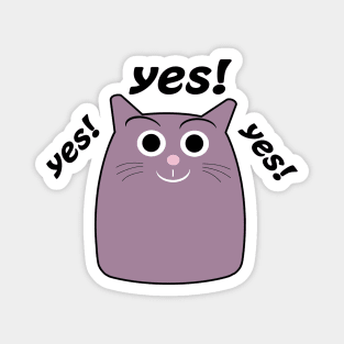 Cute Cat Says Yes Magnet