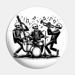 skeletons play jazz Pin