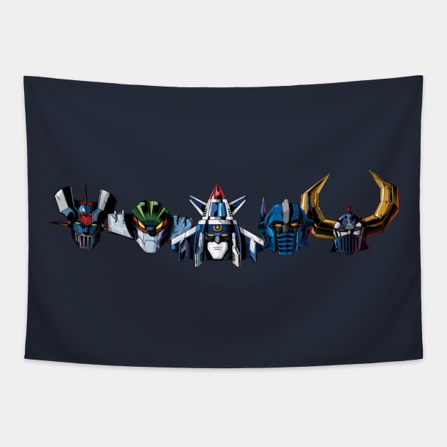 Super Classic Mechas Assembled Tapestry by Evil Never Wins