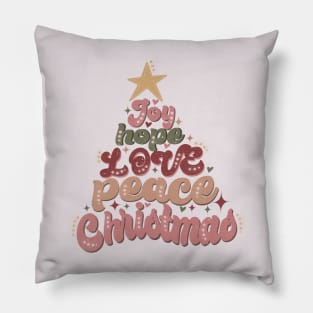 Christmas Word Art Joy Hope Love Pillow