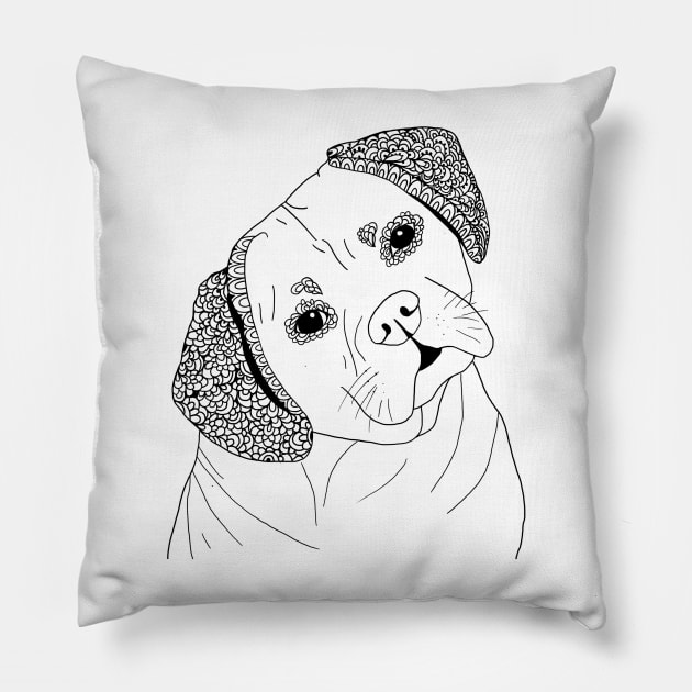 Puggle Dog Pillow by HayleyLaurenDesign