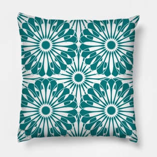 Teal Abstract Grapefruit Pillow