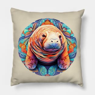 Mandala Manatee Pillow