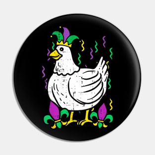 Mardi Gras Chicken  Outfit Farming Men Women Kids Pin