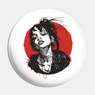 Gothic Girl Drawing Pin