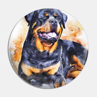 Rottweiler Watercolor - Gift For Dog Lovers Pin