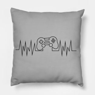 Gamer Heart Beat-black version Pillow