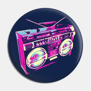 80s Boombox Pop Art Pin