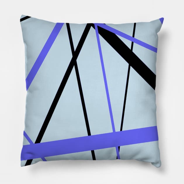 Criss Crossed Blue and Black Stripes Pillow by taiche