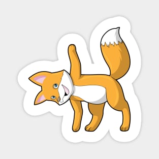 Fox at Yoga Stretching Magnet