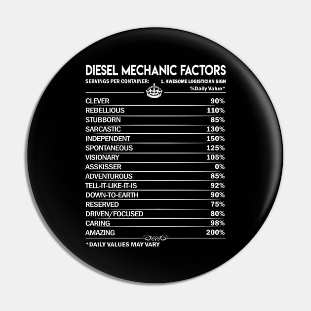 Diesel Mechanic T Shirt - Diesel Mechanic Factors Daily Gift Item Tee Pin by Jolly358