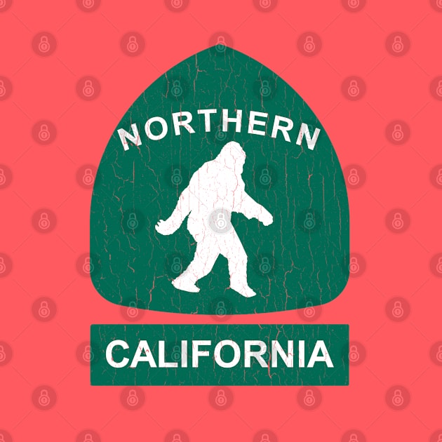 Northern California Bigfoot Sign (vintage look) by robotface