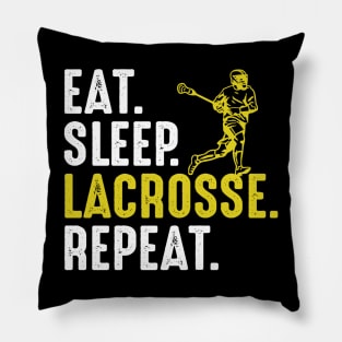 Eat Sleep Lacrosse Repeat Funny Lacrosse Player Pillow