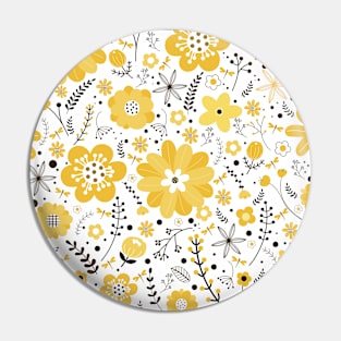 Yellow Wild Flower - Floral Pattern Pin