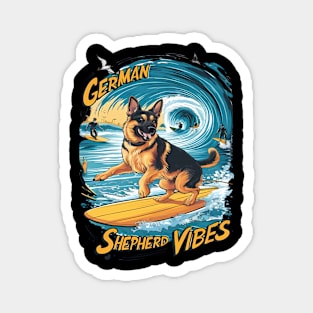 Surfing German Shepherd Magnet