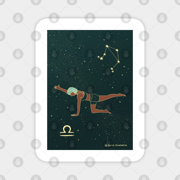 Libra Zodiac Yoga Girl Magnet by Sierraillustration
