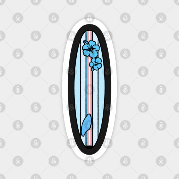 Transgender Flag Surfboard - Blue Magnet by LivianPearl