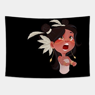 Little Girl In Power Tapestry