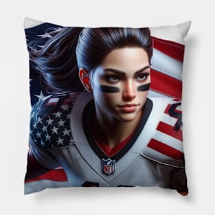 American Woman NFL Football Player #22 Pillow